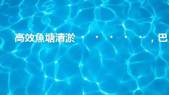 高效魚塘清淤，巴洛仕設(shè)備助力生態(tài)養(yǎng)殖